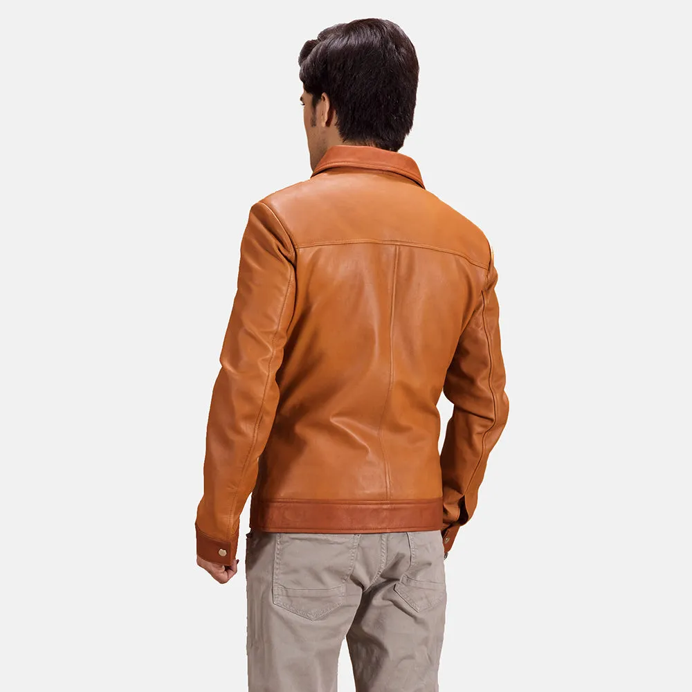 Luca Tan Brown Leather Jacket