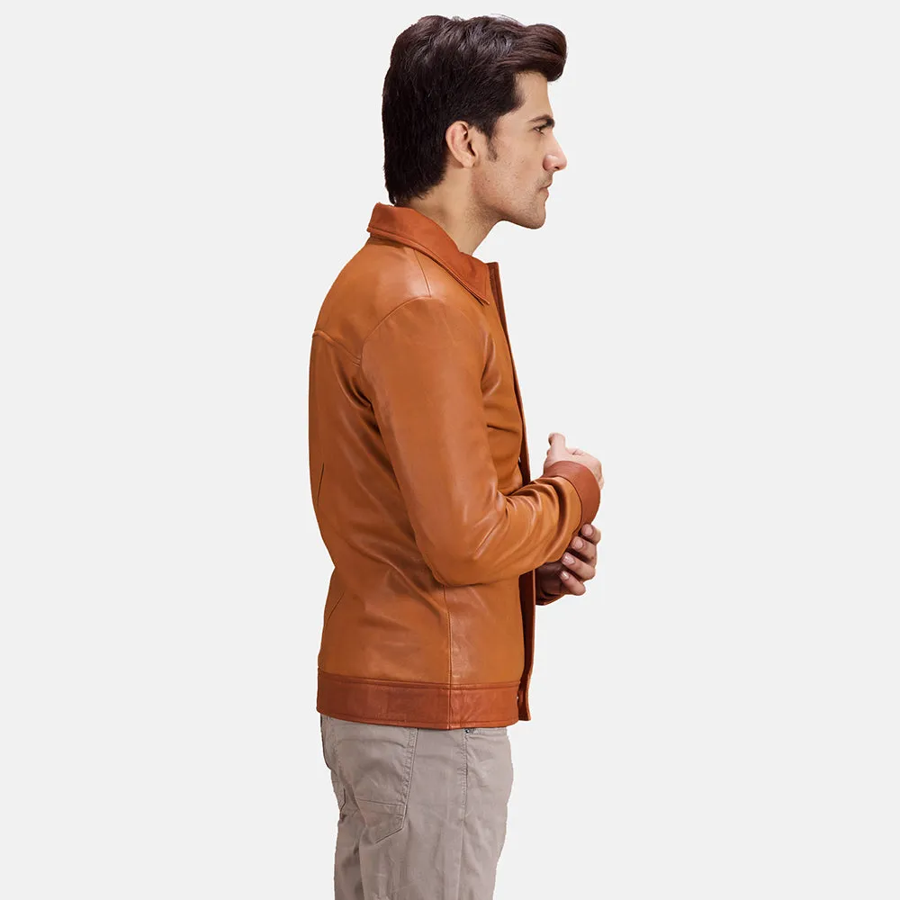 Luca Tan Brown Leather Jacket