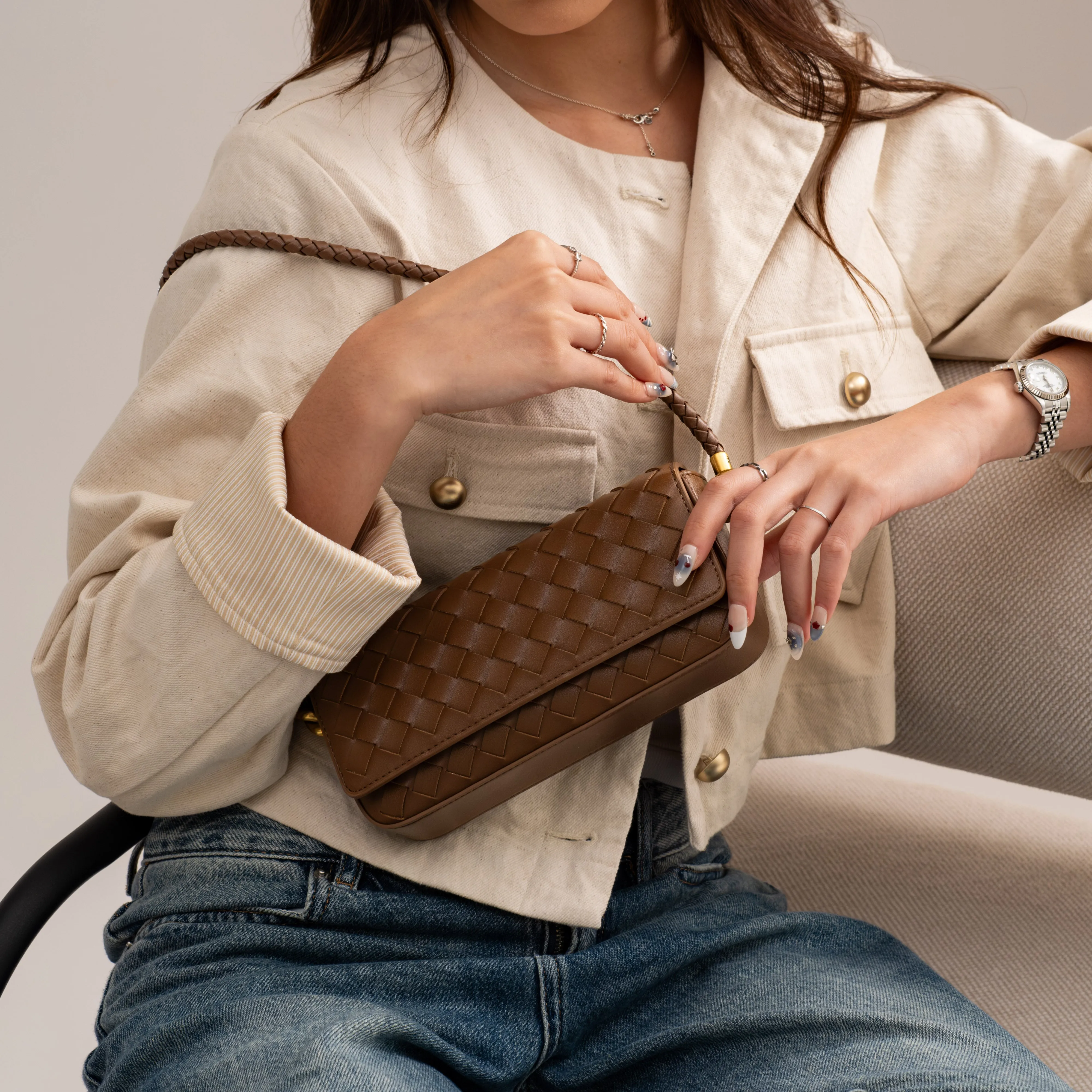 Lucca Woven Shoulder Bag