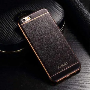 Luxury Leather Back Cover Electroplate For iPhone