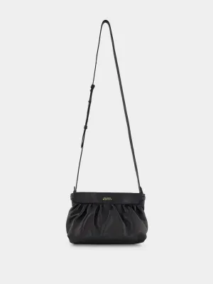 Luzes Gathered Crossbody Black Leather Bag