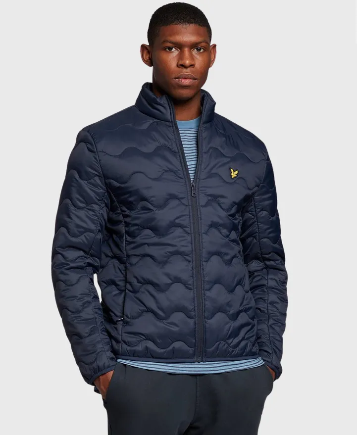 Lyle And Scott Crest Quilted Jacket Dark Navy Blue