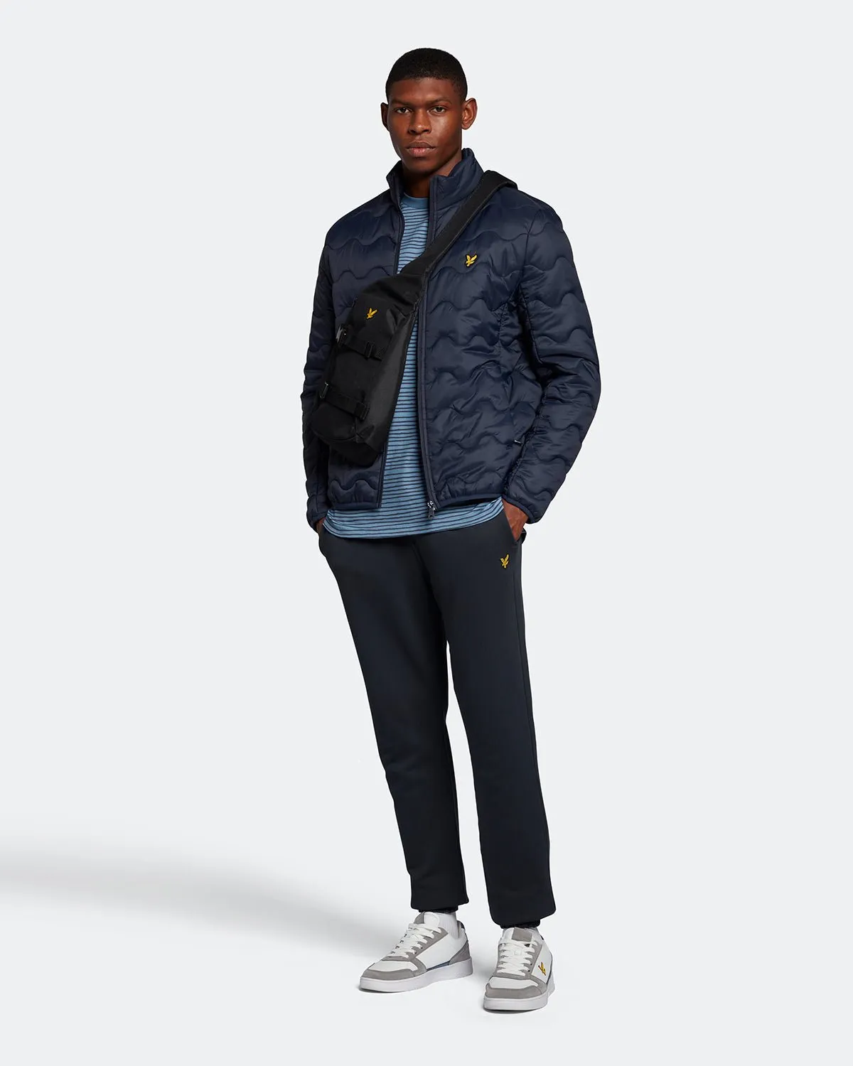 Lyle And Scott Crest Quilted Jacket Dark Navy Blue