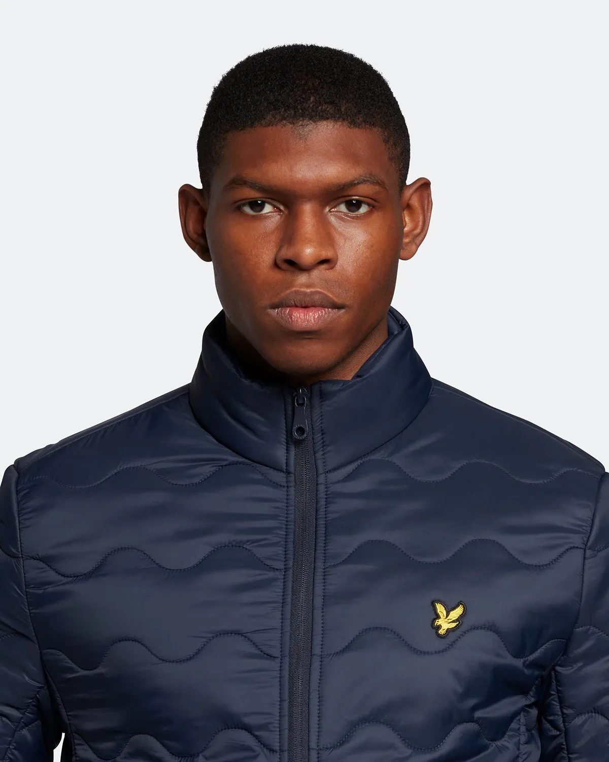 Lyle And Scott Crest Quilted Jacket Dark Navy Blue