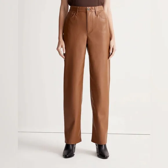 MADEWELL The Perfect Vintage Wide-Leg Pant Faux Leather Edition Size 30