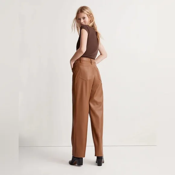 MADEWELL The Perfect Vintage Wide-Leg Pant Faux Leather Edition Size 30