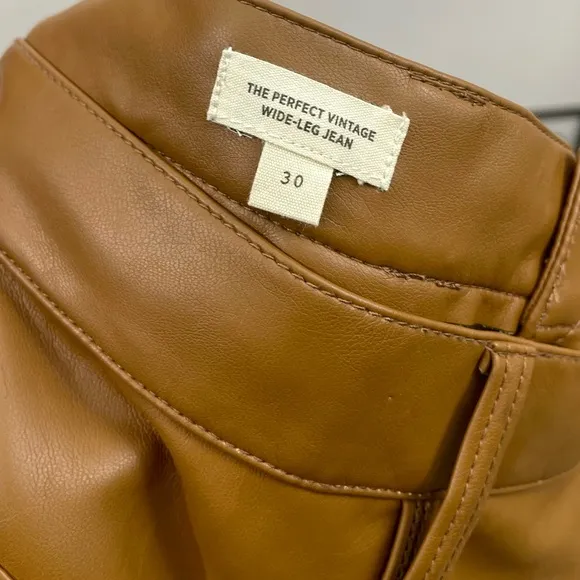 MADEWELL The Perfect Vintage Wide-Leg Pant Faux Leather Edition Size 30