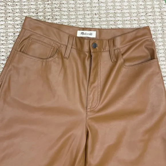 MADEWELL The Perfect Vintage Wide-Leg Pant Faux Leather Edition Size 30