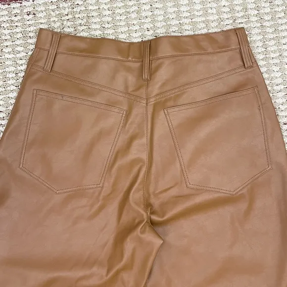 MADEWELL The Perfect Vintage Wide-Leg Pant Faux Leather Edition Size 30
