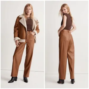 MADEWELL The Perfect Vintage Wide-Leg Pant Faux Leather Edition Size 30