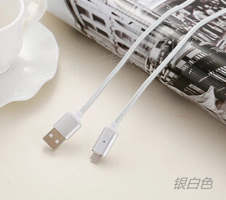 Magnetic Cable 2.4A USB Type C Data Charger 1M Nylon Metal Fast Charging Magnet Cable For Samsung Xiaomi Huawei Android Mobile Phone Black