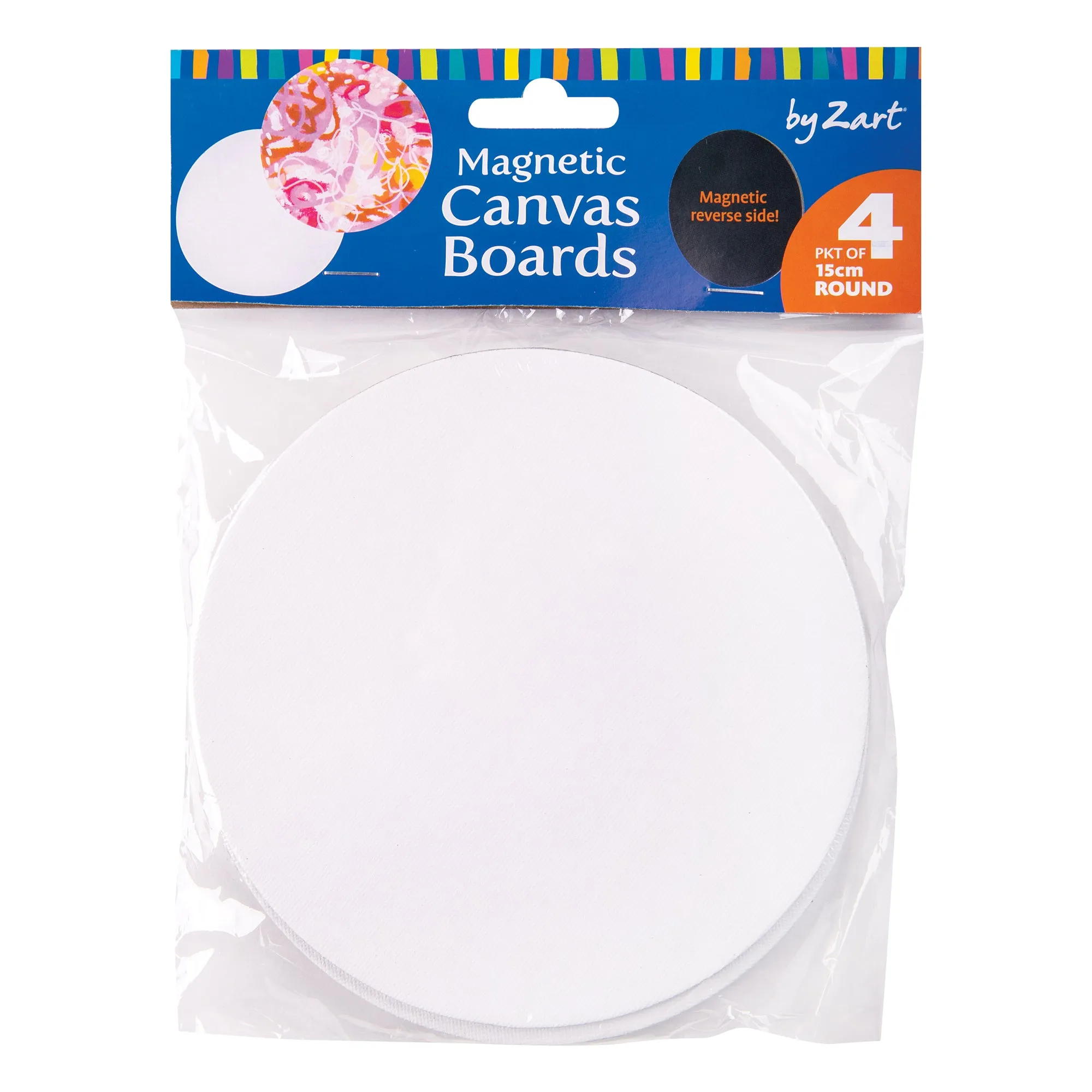 Magnetic Canvas Board Round Pack of 4