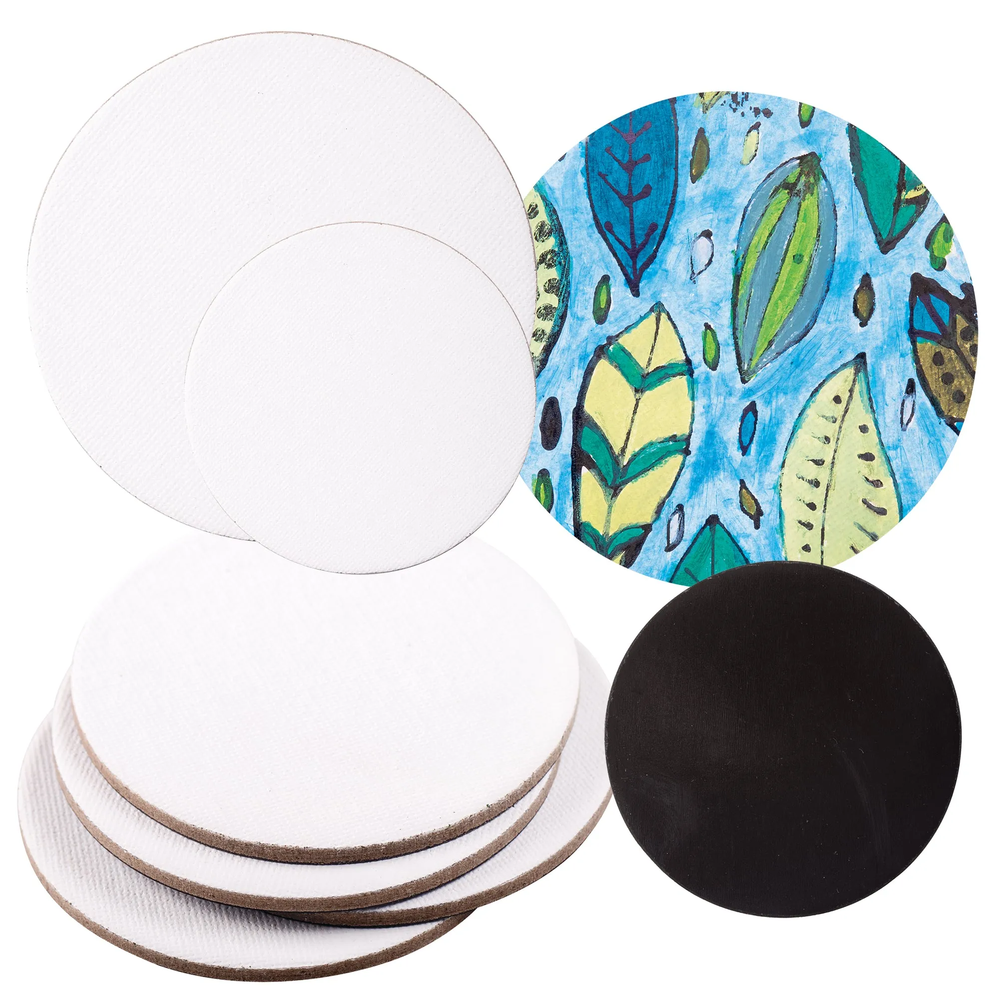 Magnetic Canvas Board Round Pack of 4