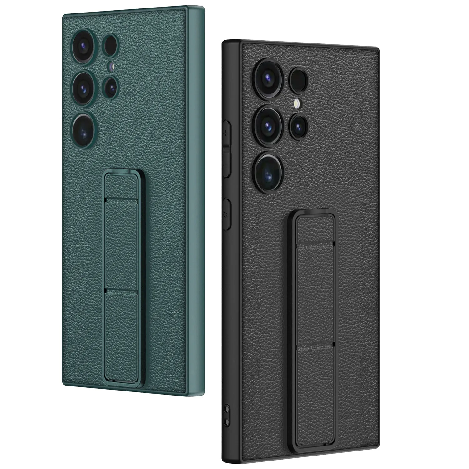 Magnetic Plain Leather Holder Bracket Case For Samsung Galaxy S24Ultra