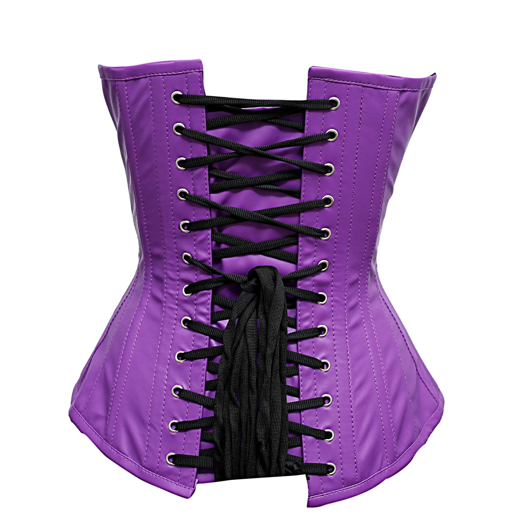 Maher Steel Boned Purple Faux Leather Corset