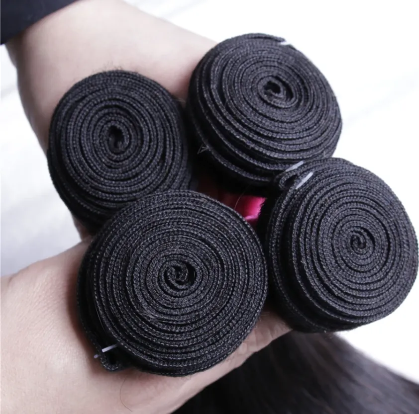 Malaysian Straight Bundles With 4×4 Closure 10A Grade 100% Human Remy Hair MYLOCKME
