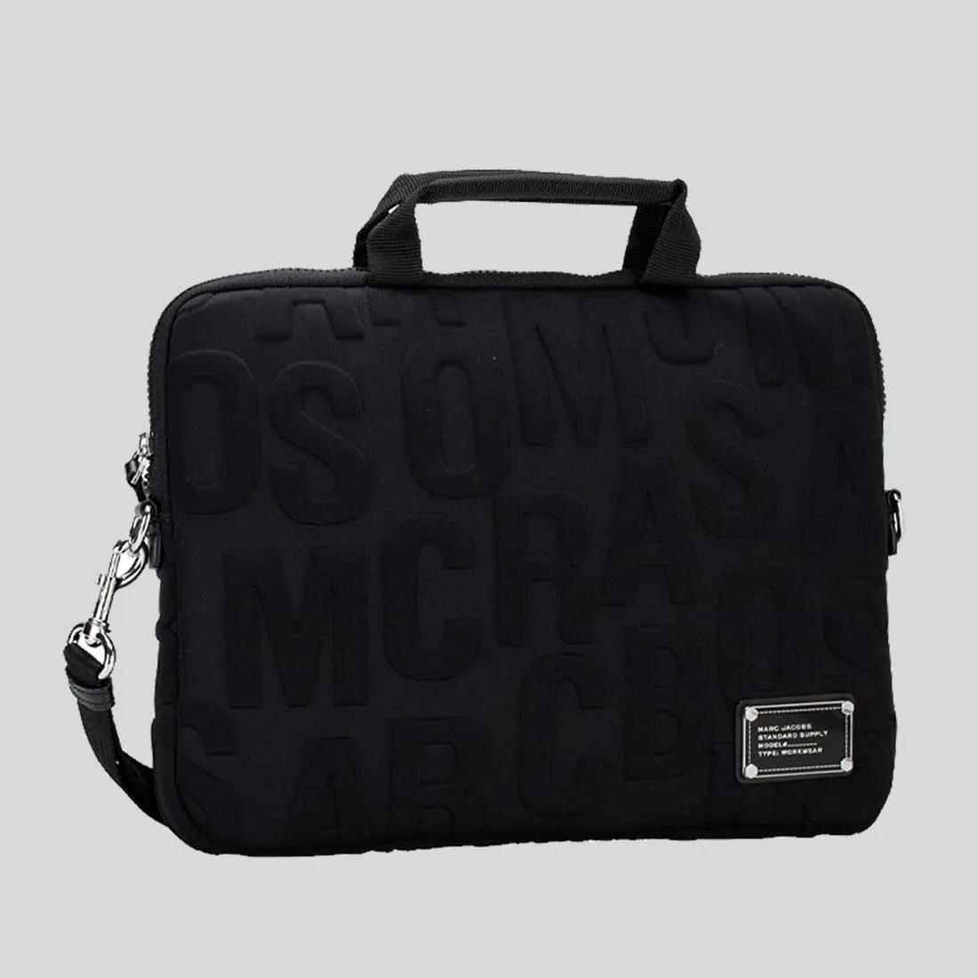 MARC JACOBS Logo Quilted Nylon Laptop Bag Black RB-4P4SCP006S02