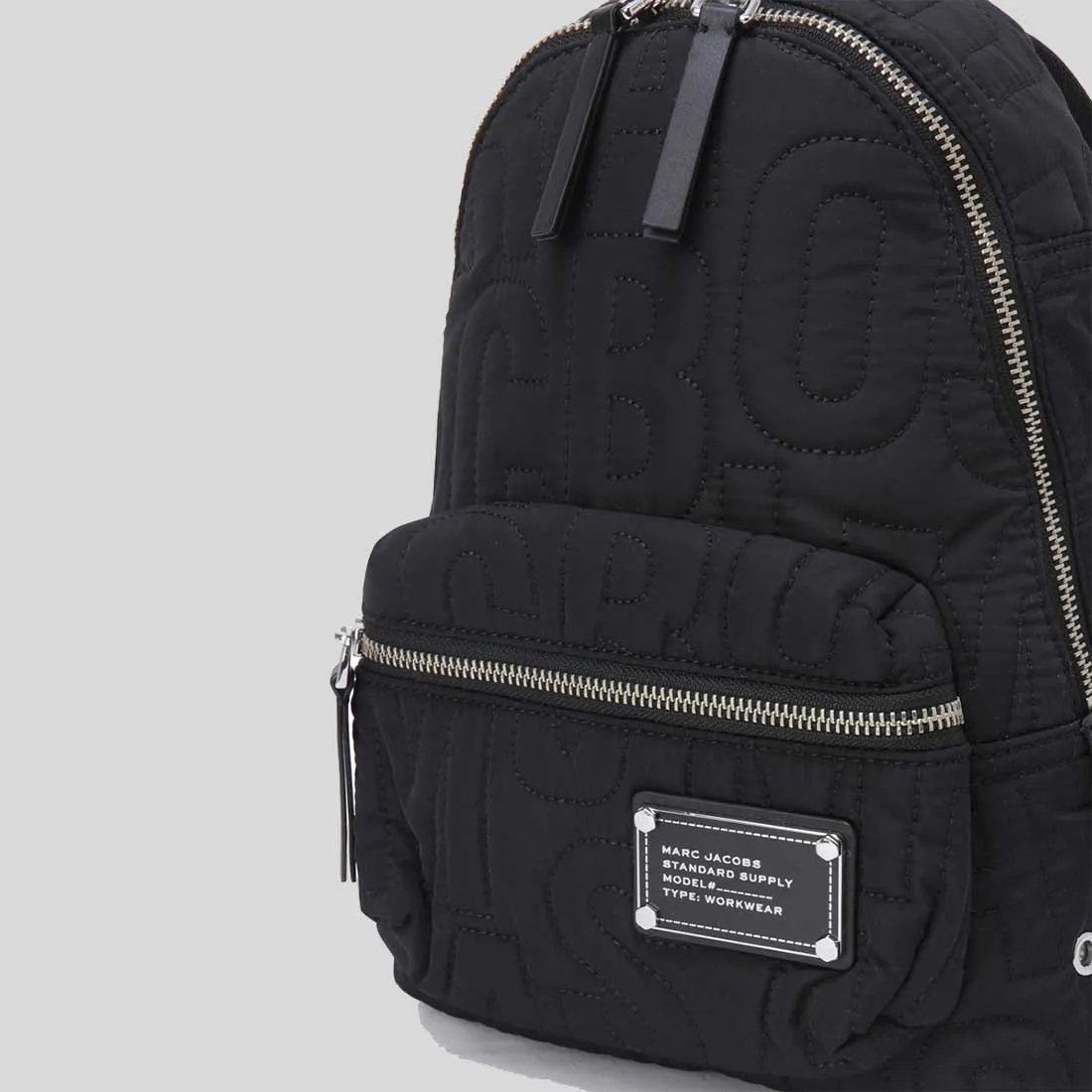 MARC JACOBS Nylon Jumbled Logo Small Backpack Black RB-4S4HBP002H02
