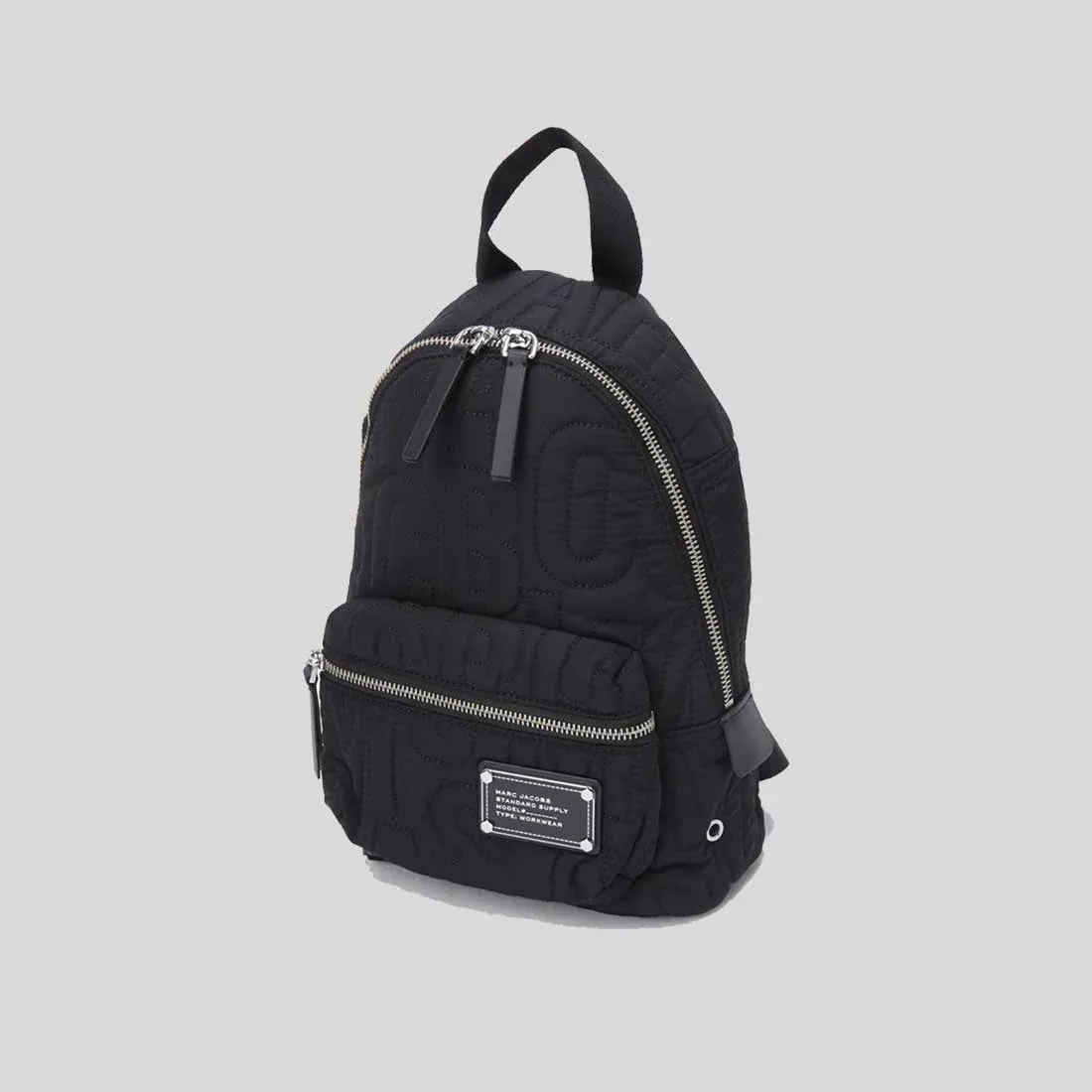 MARC JACOBS Nylon Jumbled Logo Small Backpack Black RB-4S4HBP002H02
