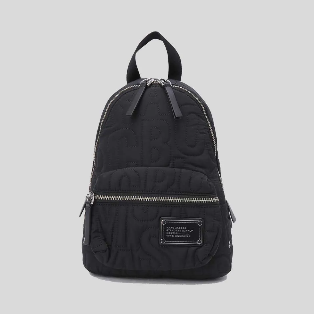 MARC JACOBS Nylon Jumbled Logo Small Backpack Black RB-4S4HBP002H02