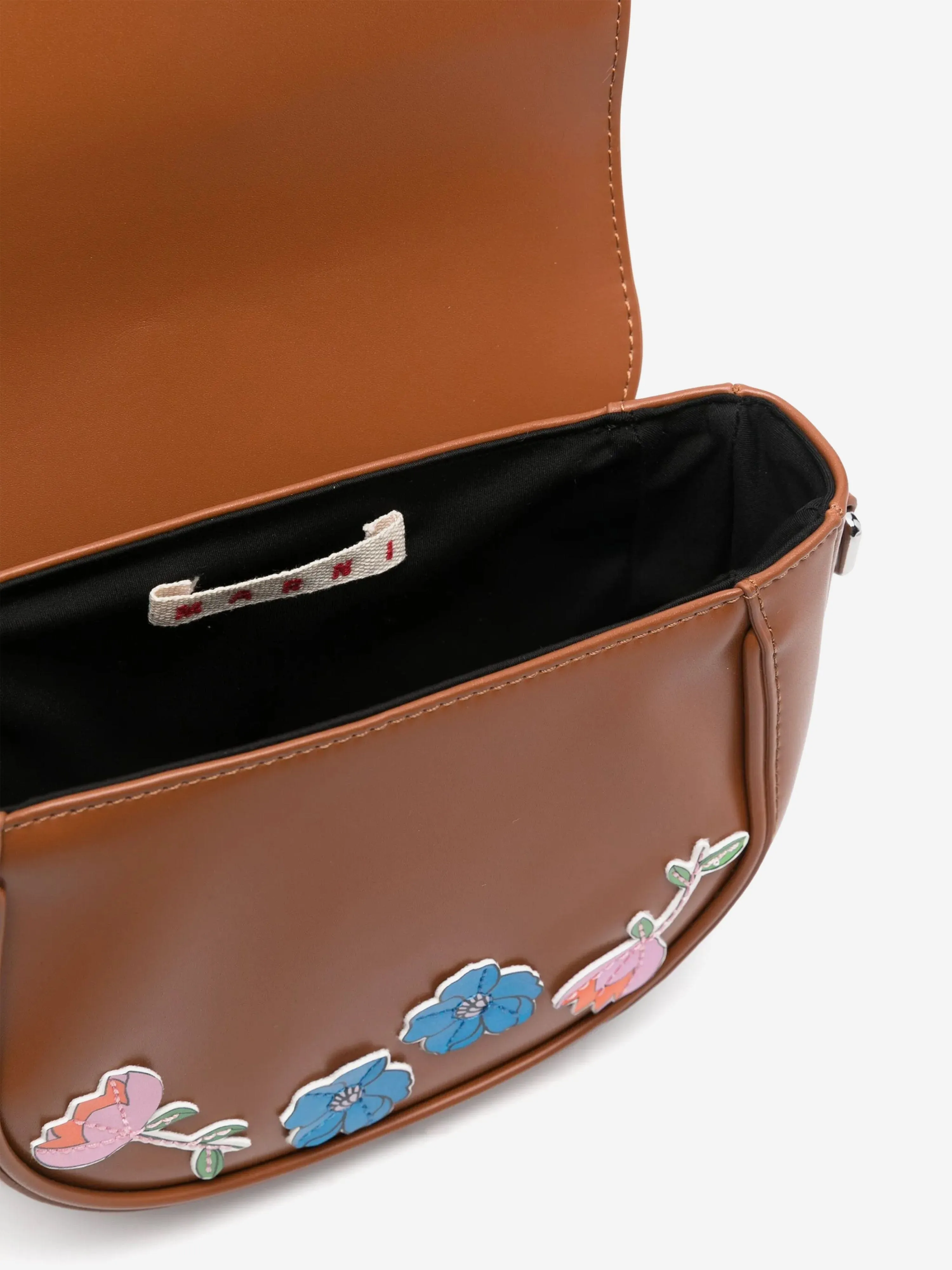 MARNI Girls Faux Leather Flower Smile Bag in Brown (19cm)