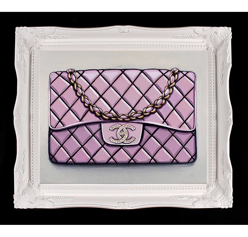 Medium Limited Edition Diamond Bebe Rose Chanel Giclée