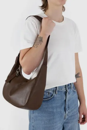 Medium Recycled Leather Crescent Bag