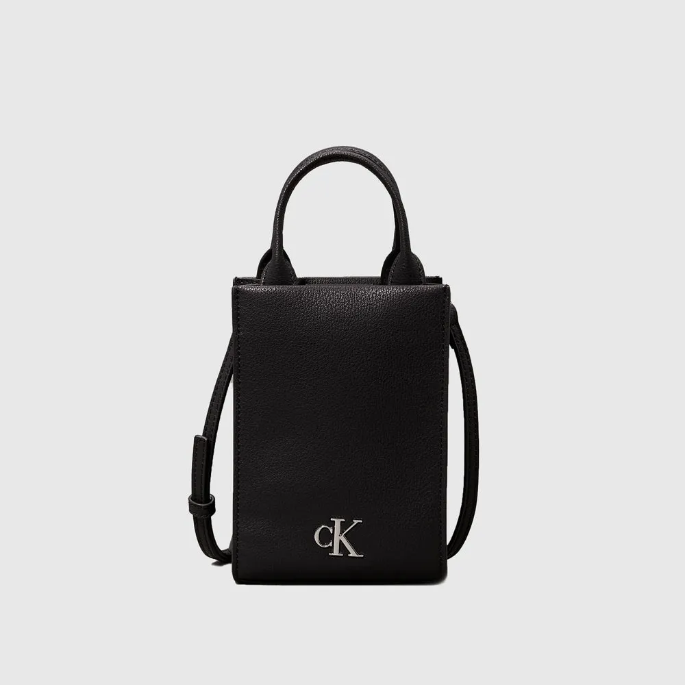 Minimal Monogram Tote Bag - Black