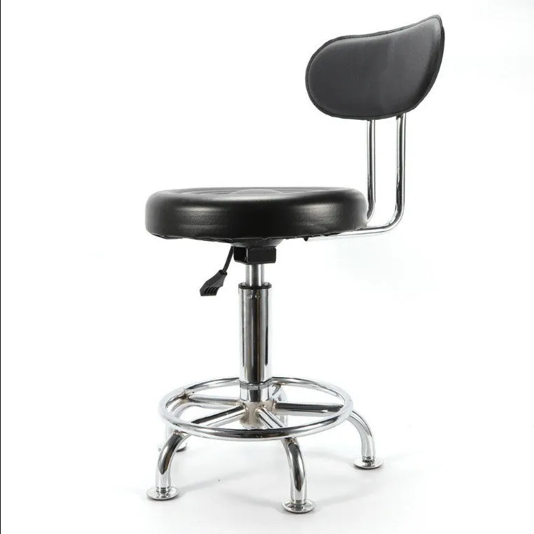 Modern Adjustable Black Faux Leather Swivel Bar Chair