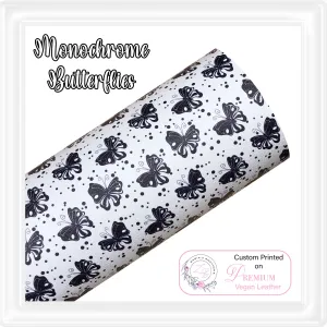 ⋅ Monochrome Butterflies ⋅ Premium Custom Vegan Faux Leathers