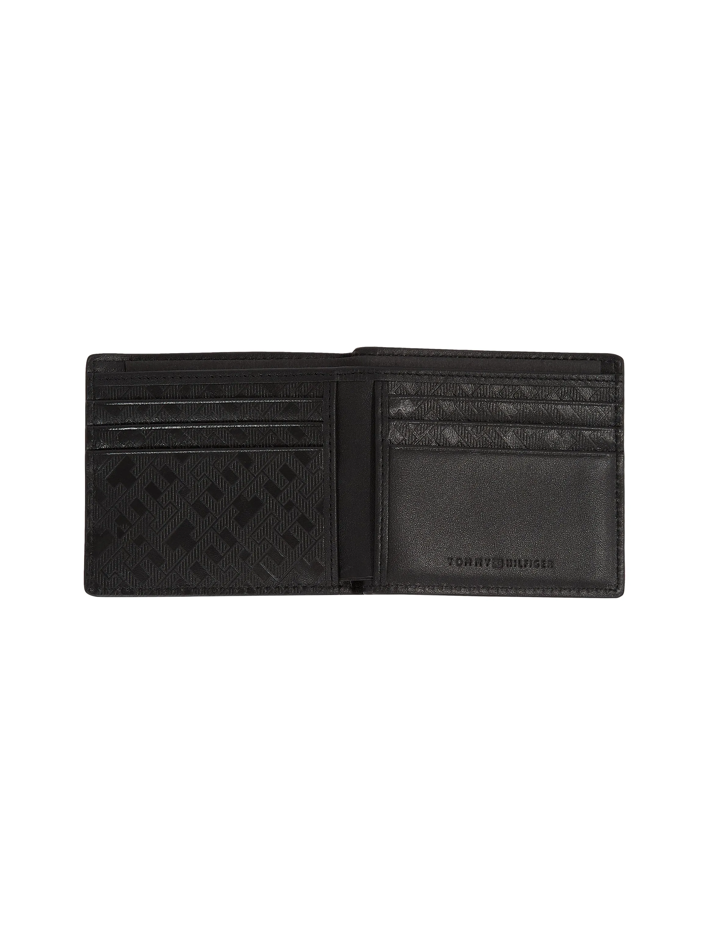 Monogram Leather Bifold Card Wallet in Black