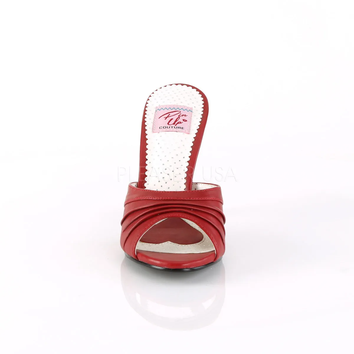 MONROE-01  Red Faux Leather