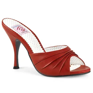 MONROE-01  Red Faux Leather