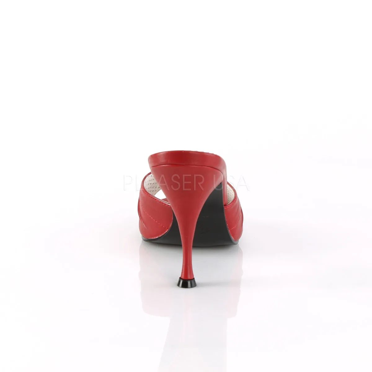 MONROE-01  Red Faux Leather