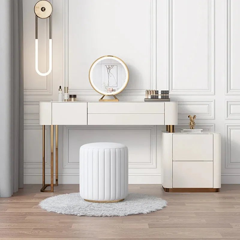 NEW Daiquon Stool Faux Leather Cream, great for vanity, extra seating in any room or ottoman! Retails $149 