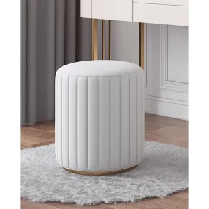 NEW Daiquon Stool Faux Leather Cream, great for vanity, extra seating in any room or ottoman! Retails $149 