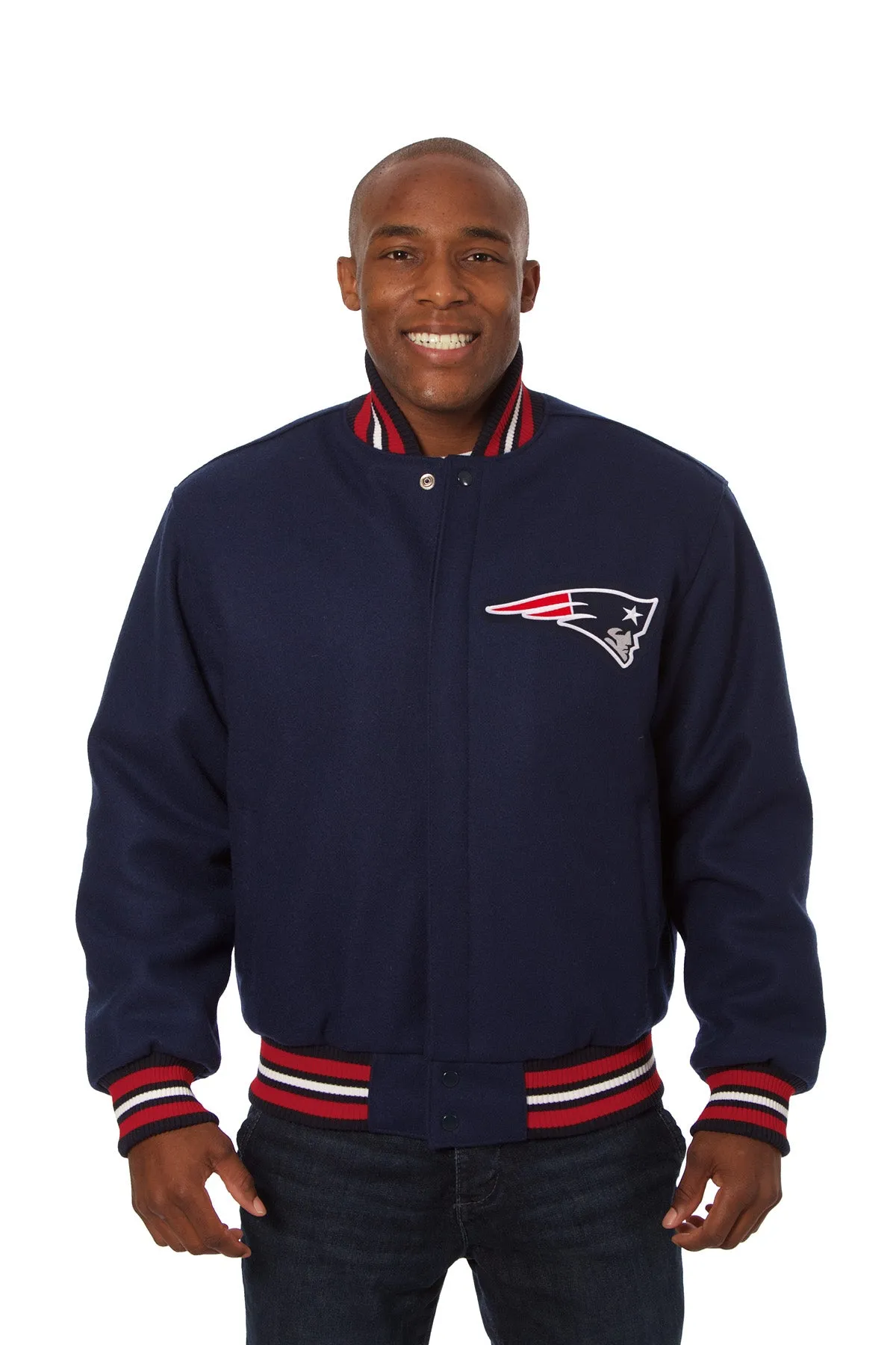 New England Patriots Embroidered Wool Jacket