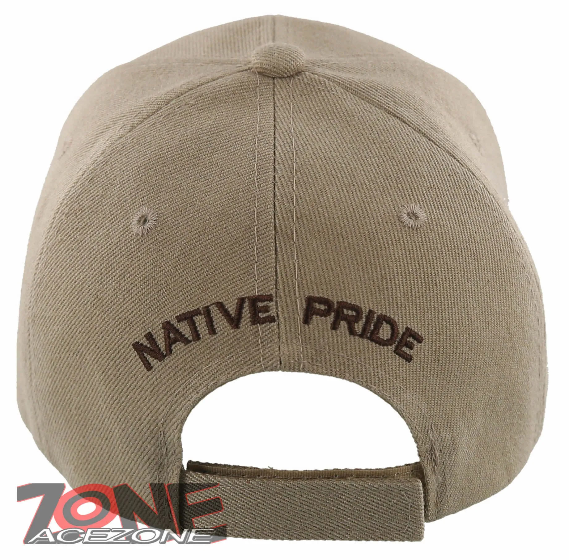 NEW! NATIVE PRIDE BRAVE AXE EAGLE BASEBALL CAP HAT TAN