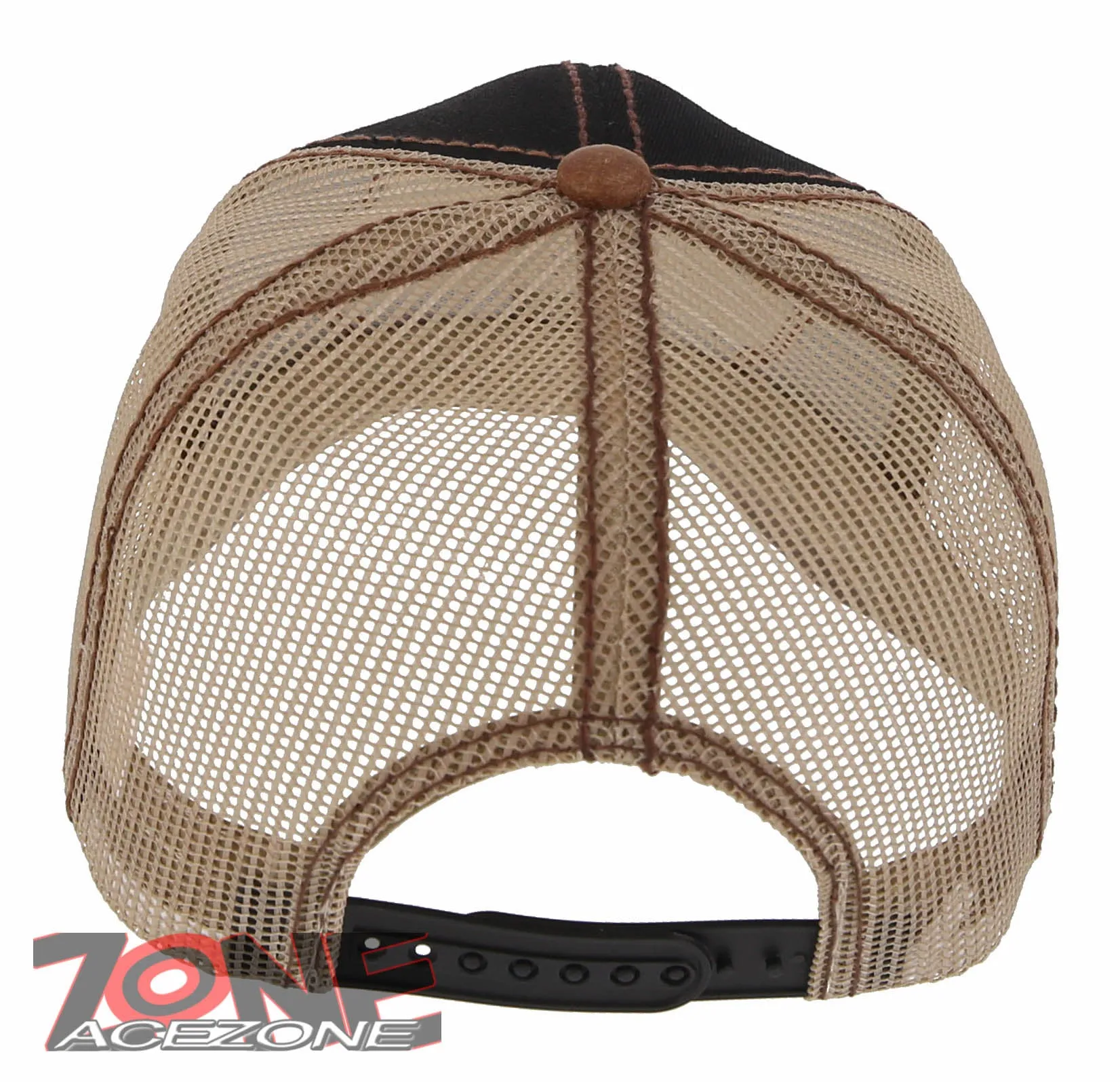 NEW! OUR LADY OF GUADALUPE CATHOLIC MEXICAN TRUCKER BASEBALL CAP HAT BLACK TAN
