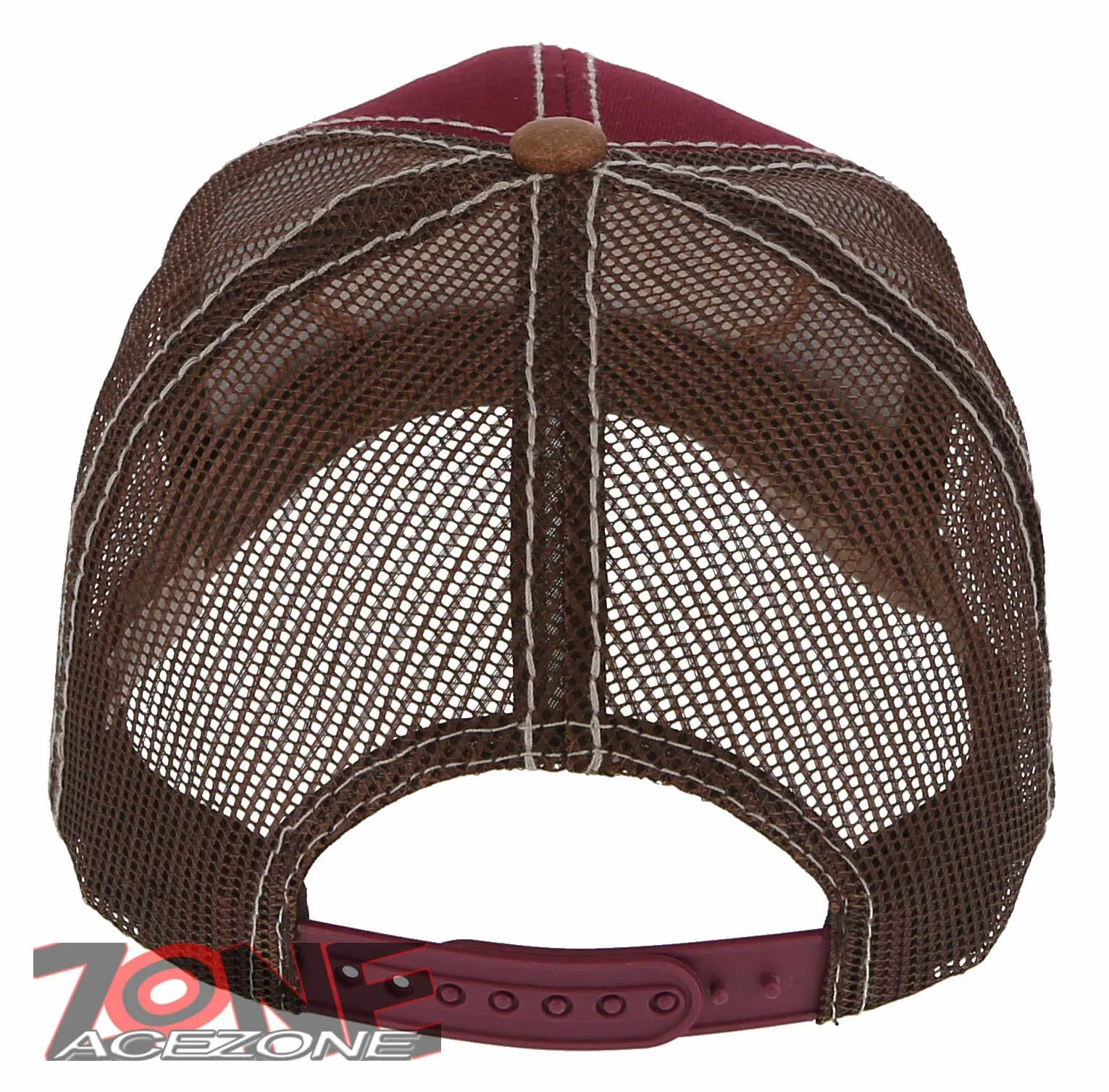 NEW! RODEO HORSE SHOE MESH TRUCKER SNAPBACK BASEBALL CAP HAT BURGUNDY