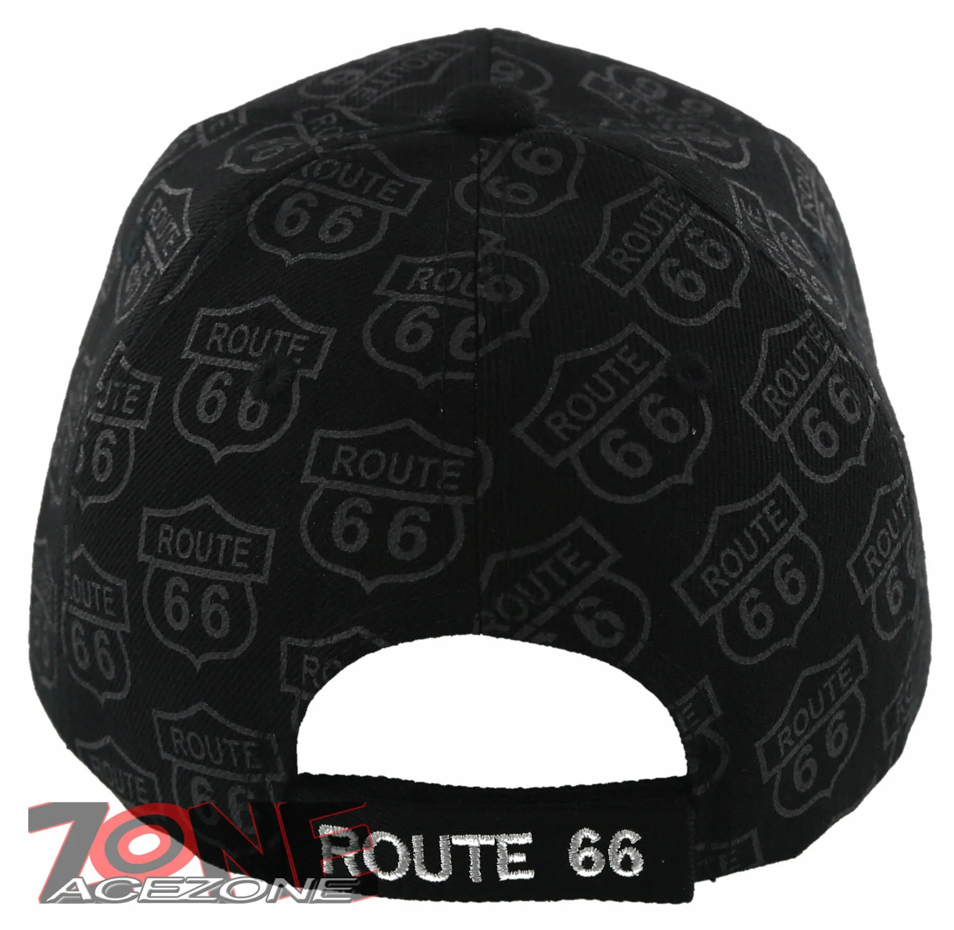 NEW! US ROUTE 66 THE MOTHER ROAD USA FAUX LEATHER BALL CAP HAT BLACK
