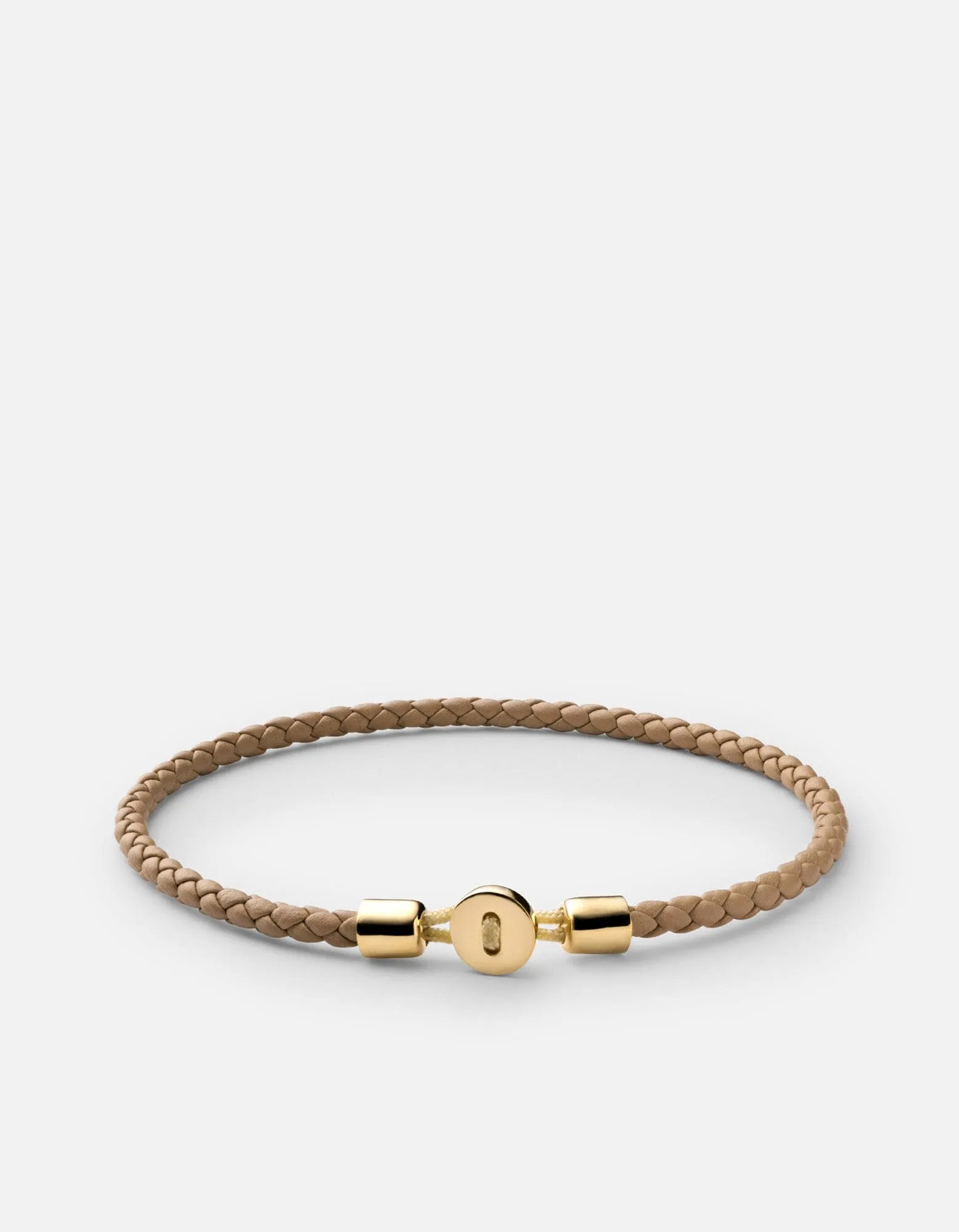 Nexus Leather Bracelet, Gold Vermeil