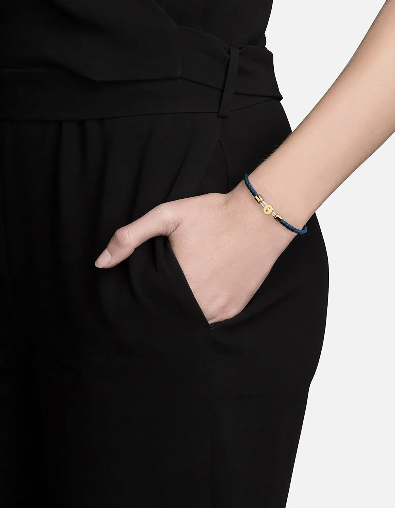 Nexus Leather Bracelet, Gold Vermeil