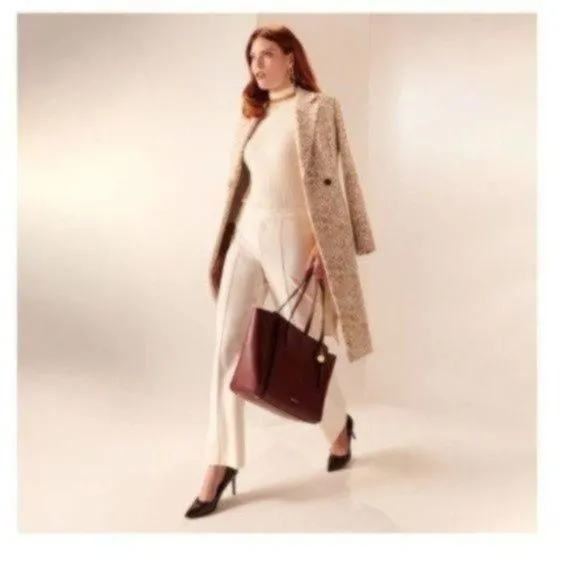 Nine West White Leopard Pea Coat‎ Woman's Small NWT