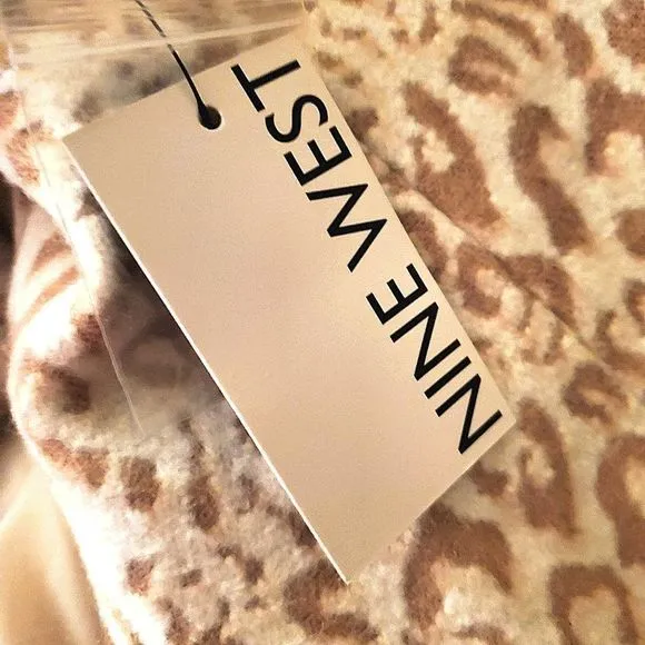 Nine West White Leopard Pea Coat‎ Woman's Small NWT