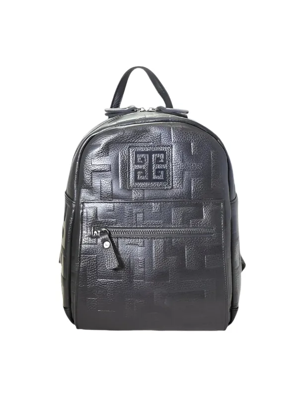 NIRIIDA Small – Embossed LEATHER – CLASSIC Pattern – Black – Backpack