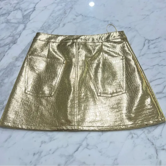NWOT Torn by RONNY KOBO Metallic Gold Skirt
