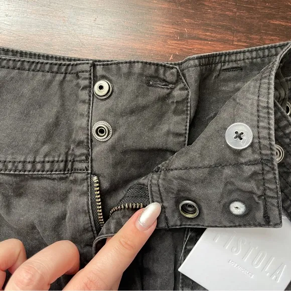 NWT Pistola Arita Black High Waist Belted Shorts