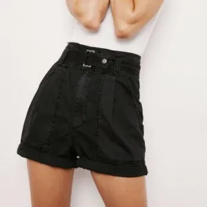 NWT Pistola Arita Black High Waist Belted Shorts