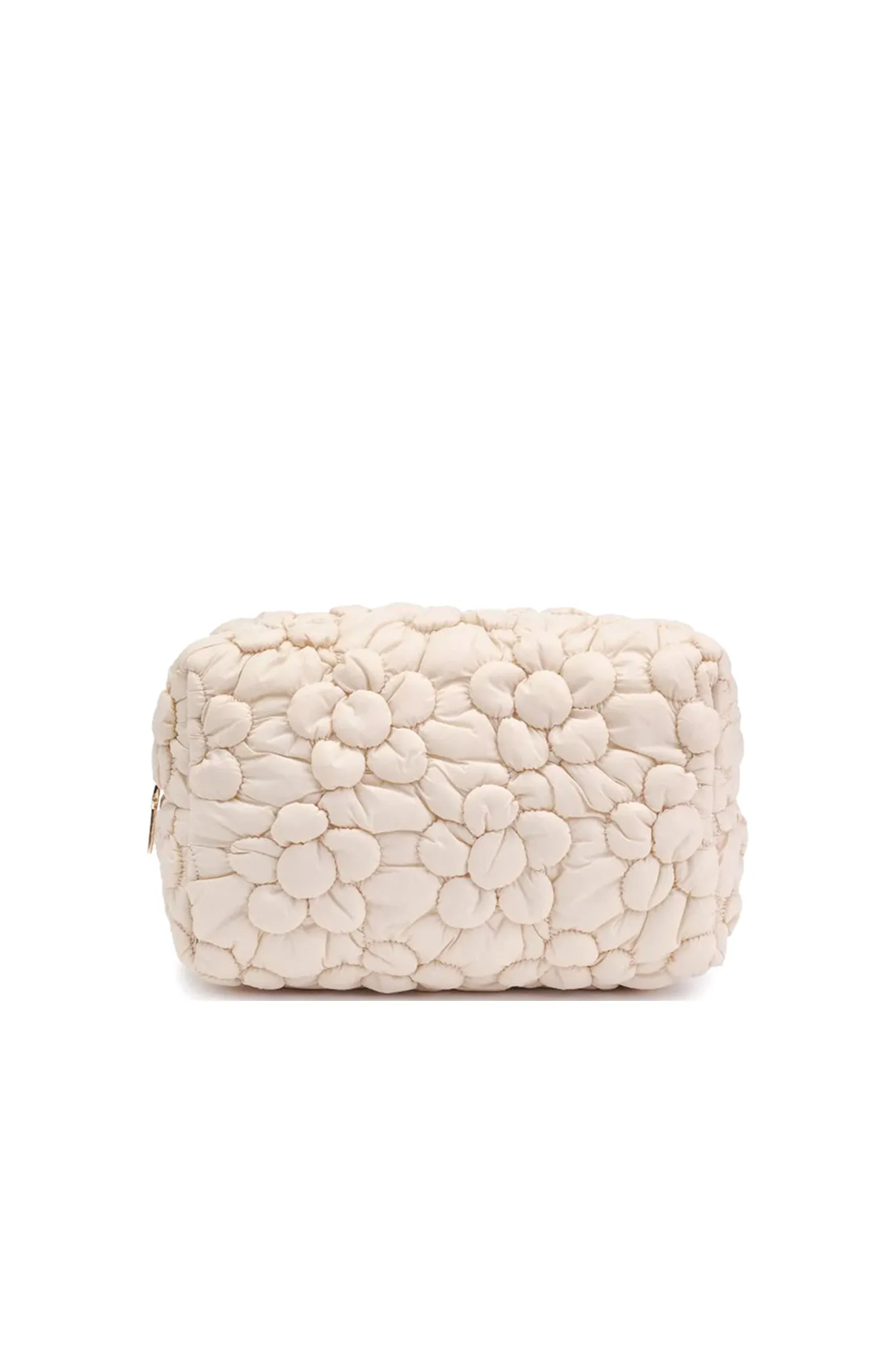 Nylon Cosmetic Pouch in Cream